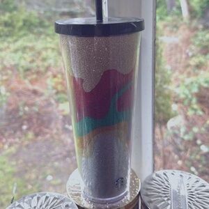 2018 Starbucks Holiday  collection Sand flow glitter 24 oz. Tumbler- like new
